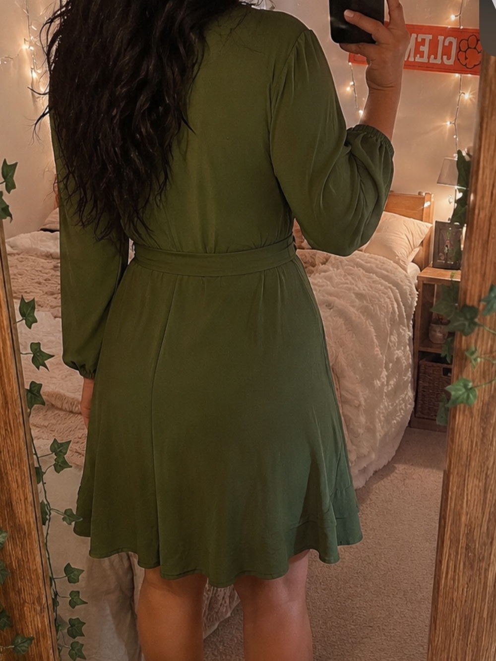 V-Neck Bohemian Wrap Tie Dress - Picture 2 of 11
